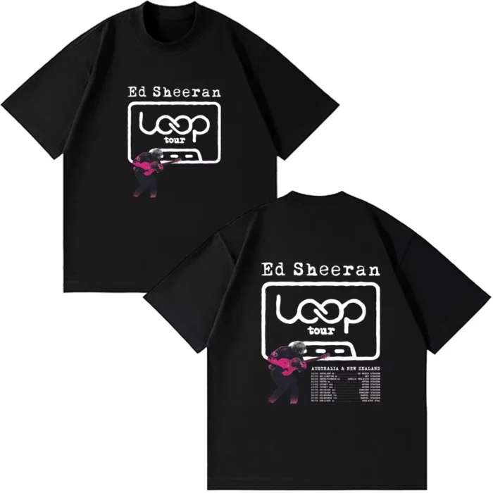 Ed Sheeran Inspired Loop Tour 2026 Australia New Zealand Unisex Oversized Tee Harajuku Fan Souvenir Statement Top