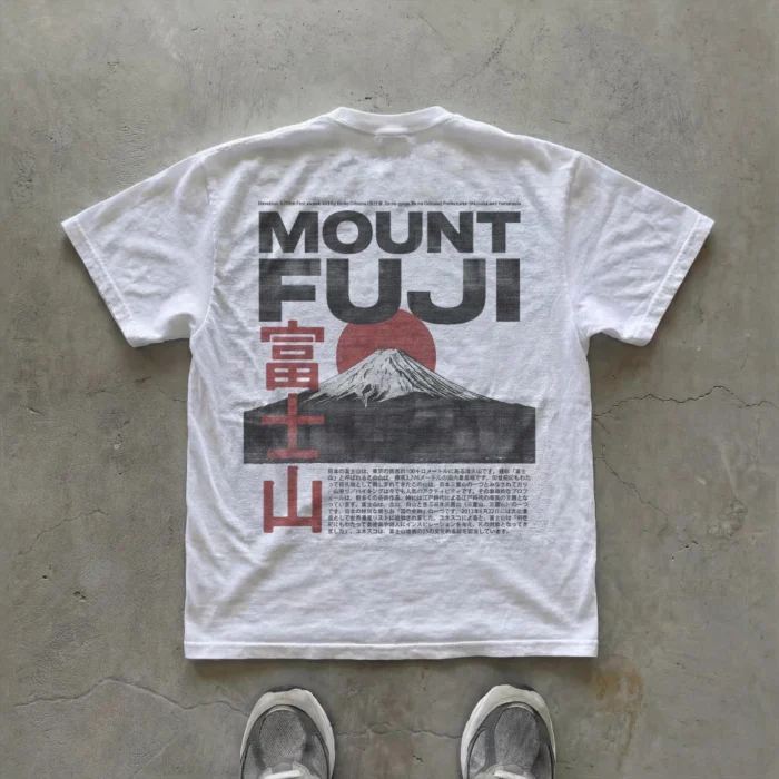 Mount Fuji T Shirt Japanese Streetwear Vintage Japanese Poster Tee Minimalist Fuji Graphic Unisex Cotton Tee Y2K Japan Fashion
